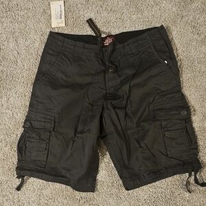 Gray Black Cargo Men Shorts